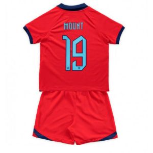Kids Engeland Mason Mount #19 Uit tenue WK 2022 Korte Mouw (+ Korte broeken)