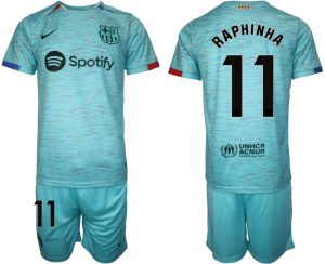 Barcelona Raphinha #11 Derde Shirt 2023-24 Voetbalshirts Korte Mouw (+ Korte broeken)