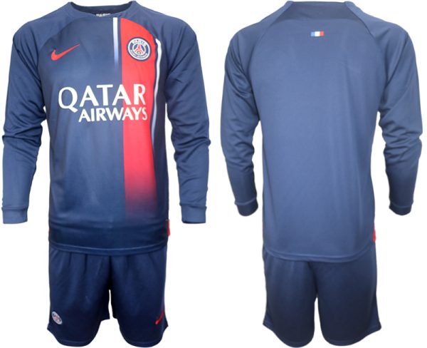 Paris Saint-Germain Thuisshirt 2023-24 Mensen Lange Mouwen (+ Korte broeken) Voetbalshirts