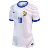 Dames Frankrijk Kylian Mbappe #10 Uitshirt EK 2024 Voetbalshirts Korte Mouw-1