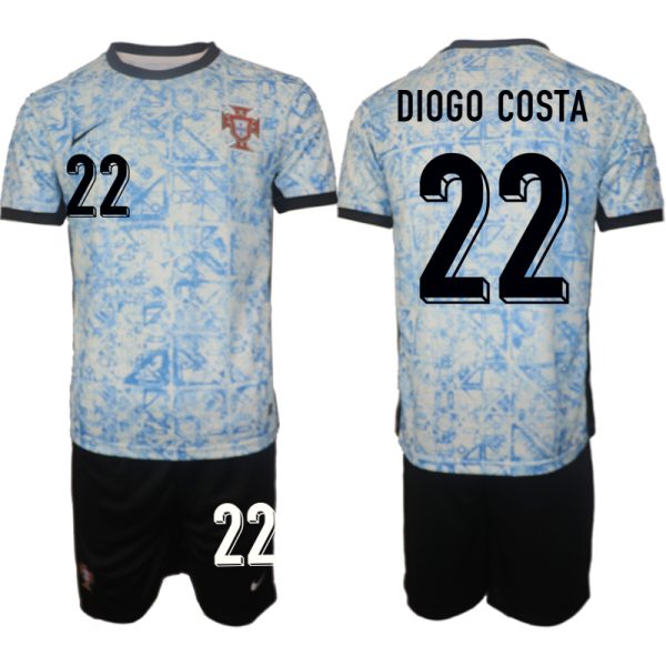 Goedkope Portugal Diogo Costa #22 Uitshirt EK 2024 Voetbalshirts 2024/25 Korte Mouw (+ Korte broeken) Kopen