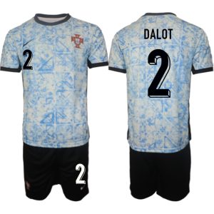 Goedkope Portugal Diogo Dalot #2 Uitshirt EK 2024 Voetbalshirts 2024/25 Korte Mouw (+ Korte broeken) Kopen