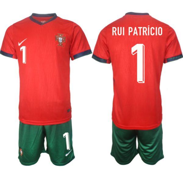 Goedkope Portugal Rui Patricio #1 Thuisshirt EK 2024 Voetbalshirts 2024/25 Korte Mouw (+ Korte broeken) Kopen